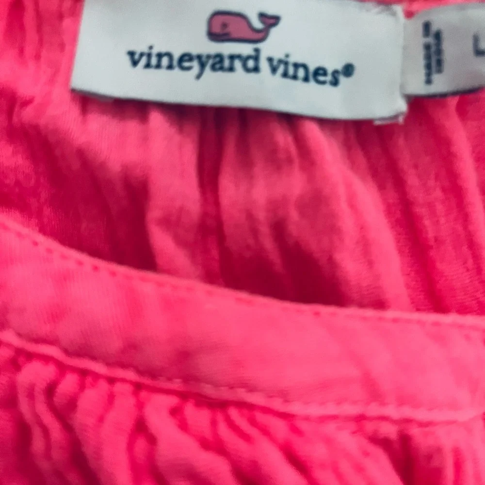 Vineyard Vines Gauze Neon Rose Shirt Dress Large - Picture 7 of 7